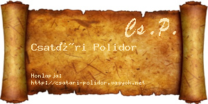 Csatári Polidor névjegykártya